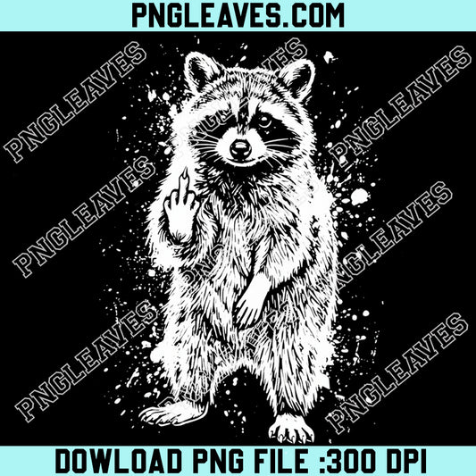 Raccoon Middle Finger Png, Trendy Raccoon Design Png