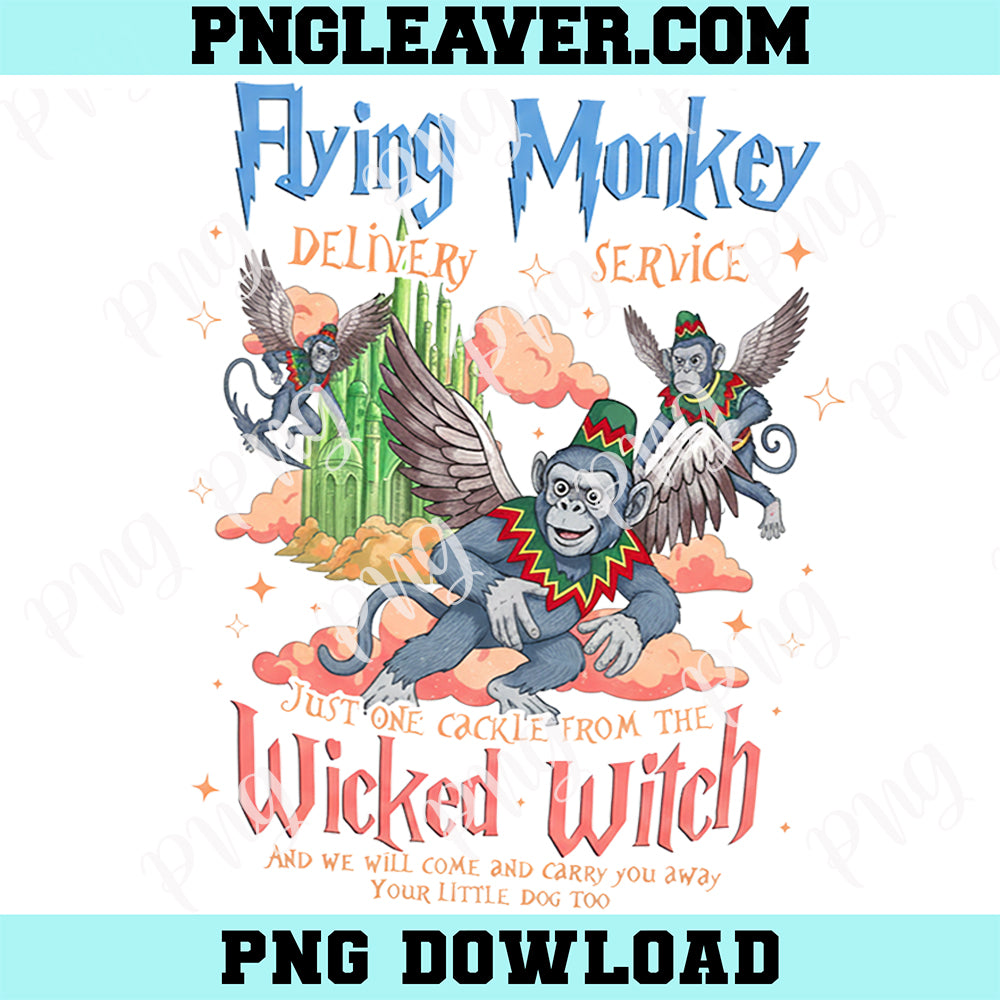 Retro Flying Monkey Delivery Png, Wizard Movie Fan Png, Wicked The Musical Inspired Png