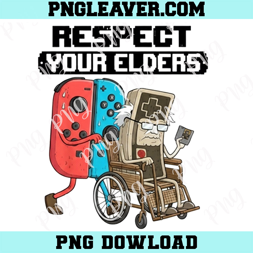 Retro Gaming Funny Gamer Controller 80s Respect Your Elders Png, Controller 80s Png