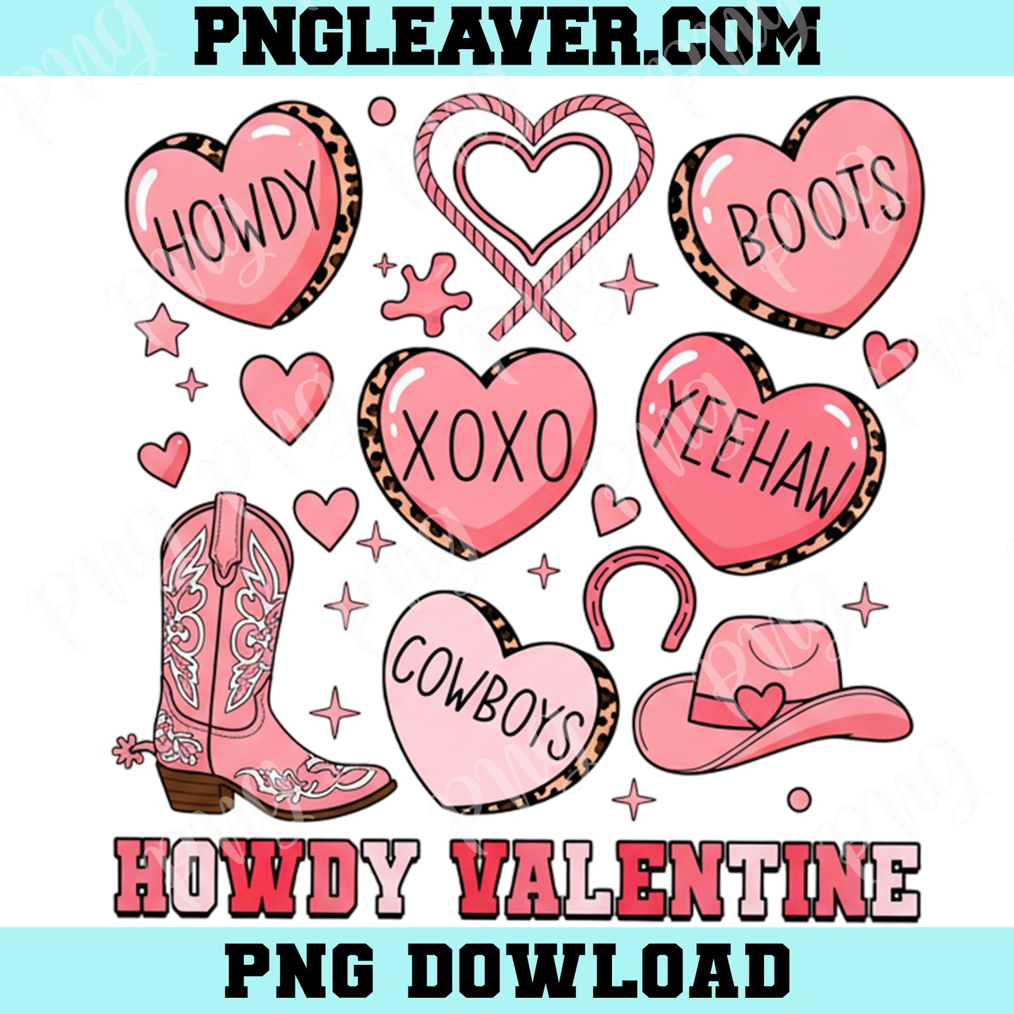 Retro Howdy Heart Valentine Png, Valentine Cowboy Western Howdy PNG, Heart Love Png