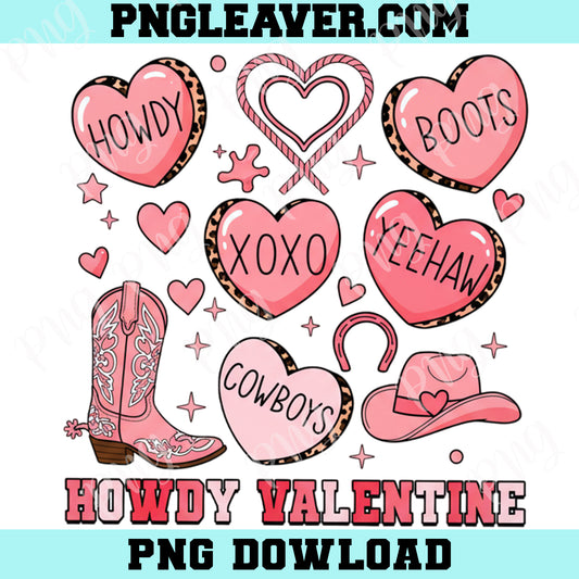 Retro Howdy Heart Valentine Png, Valentine Cowboy Western Howdy PNG, Heart Love Png