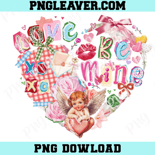 Retro Valentine Collage Heart PNG, Checkered Coquette Valentine Shirt Design, Preppy Floral Leopard XoXo Be Mine Png