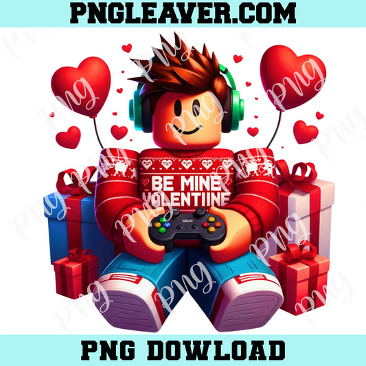 Roblox Valentine Gamer Boy Png, Video Game Valentines Png, Blox inspired Heart Png