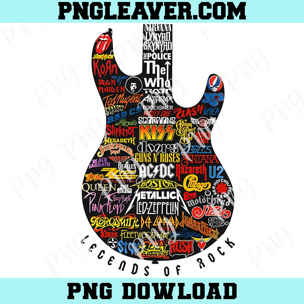 Rock Legends Guitar Music Png, Classic Rock Band Logo Guitar Png, Music png