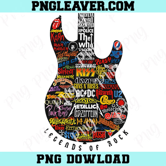 Rock Legends Guitar Music Png, Classic Rock Band Logo Guitar Png, Music png