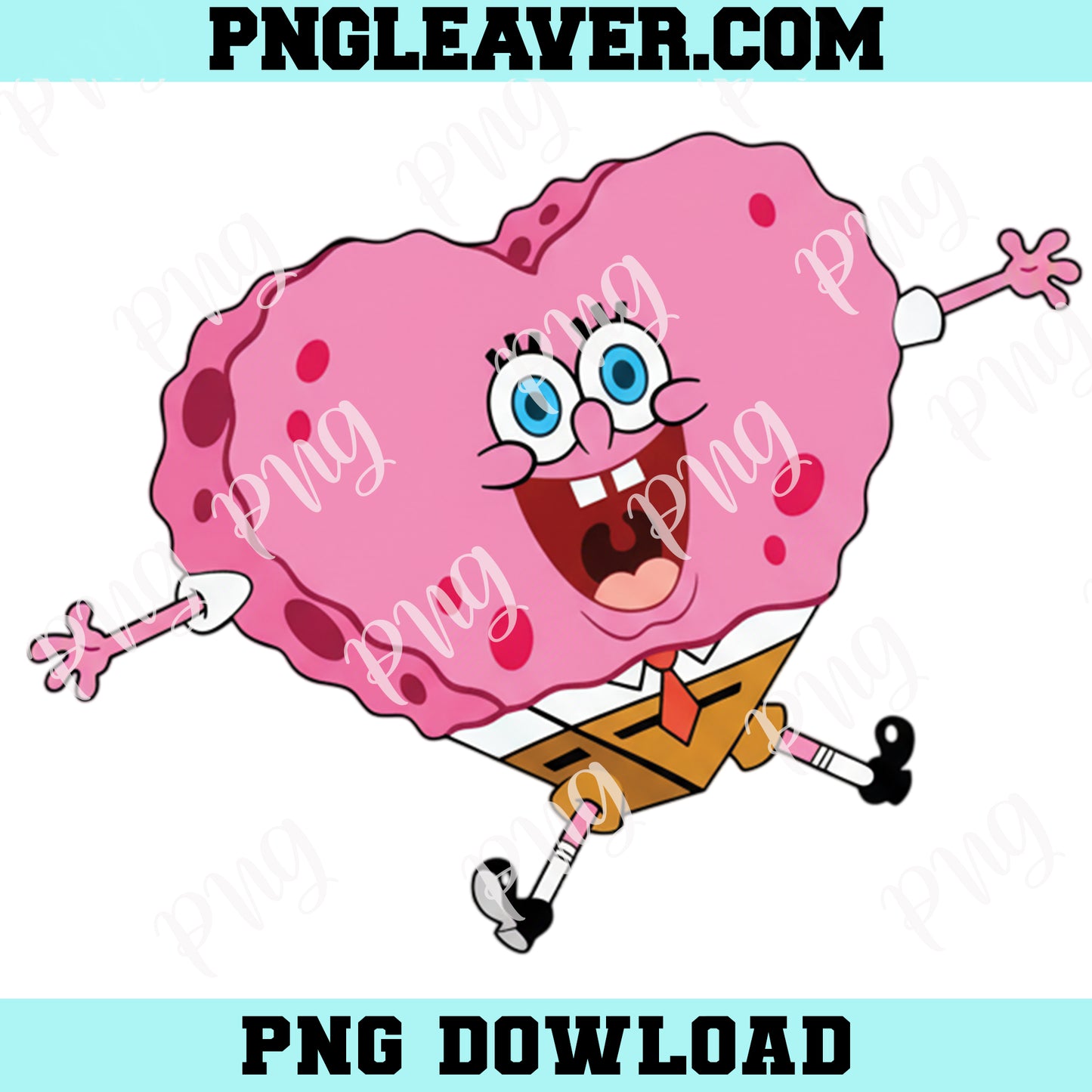 Sponge Bob Love Heart Png, Sponge Bob Cute Png