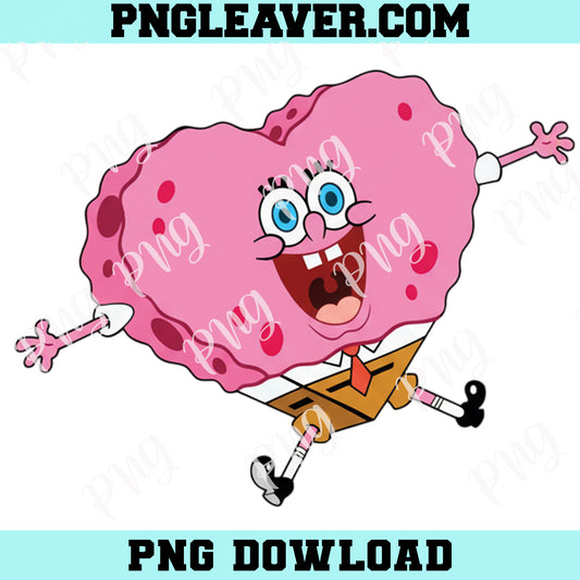 Sponge Bob Love Heart Png, Sponge Bob Cute Png