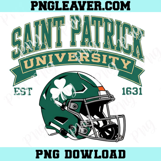 Saint Patrick University Football Logo PNG, Retro Irish St Patrick Day Png
