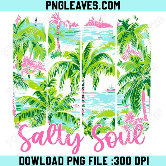Salty Soul Summer Vibes Png, Preppy Summer Time Png, Retro Beach Png