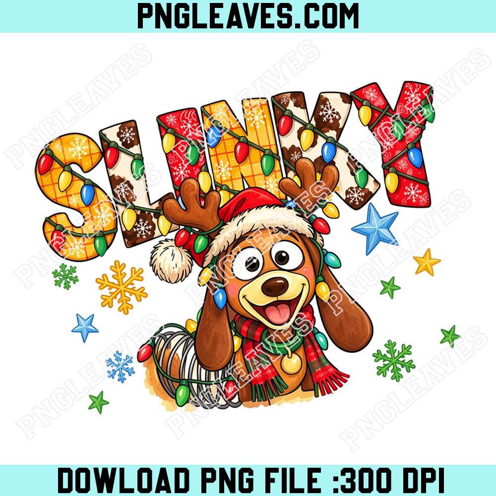 Slinky Dog Reindeer Christmas PNG, Toy Story Holiday Puppy Lights PNG