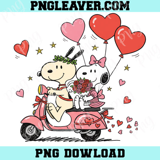 Snoopy Valentine Moto PNG, Cartoon Couple Png, Snoopy Xo Xo Png