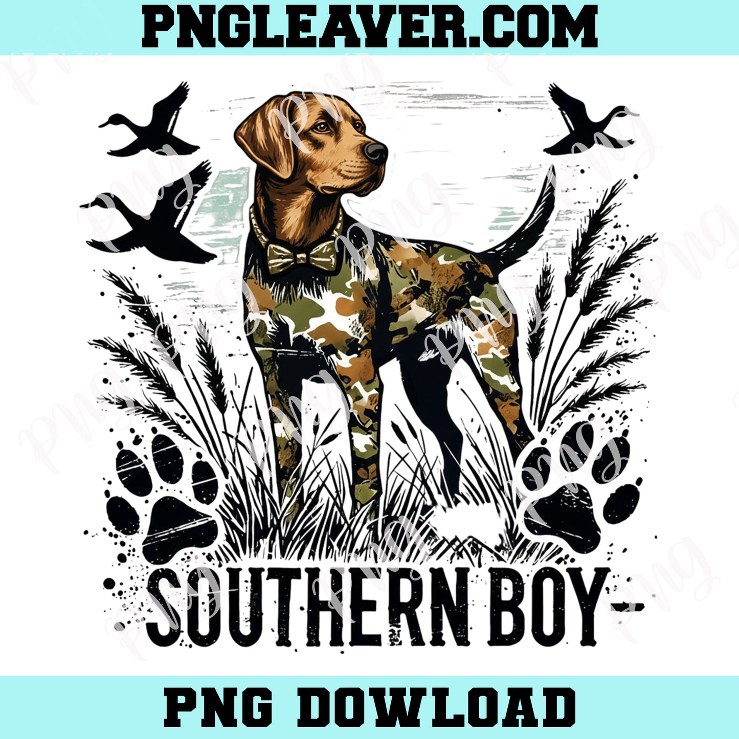Hunting Southern Boy Png, Hunting Dog Png, Camouflage Png, Camo Dog Png, Retro Hunt Png