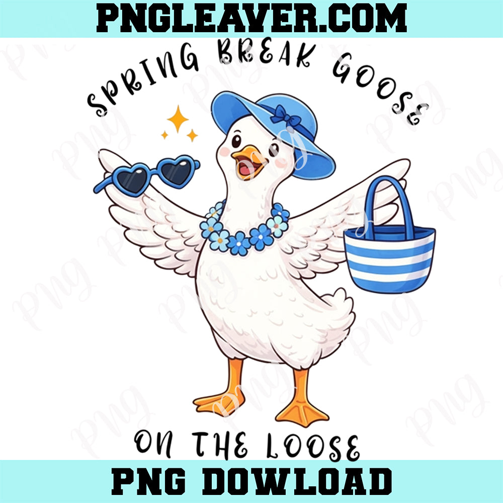 Spring Break Goose Png, Family Girls Trip Design Png, Beach Goose Png