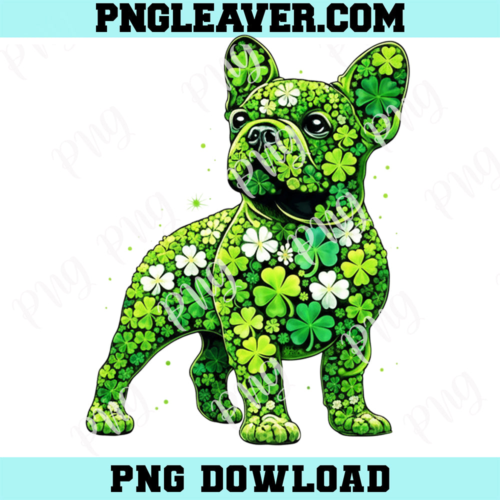 St Patrick's Day Bulldog Lucky PNG, Bulldog Shamrock Png, Lucky Dog Bulldog Shamrock Png