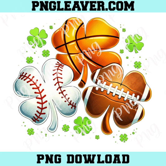 St Patrick’s Day Shamrock Sports Lucky PNG, Irish Baseball Basketball Football Lovers Png