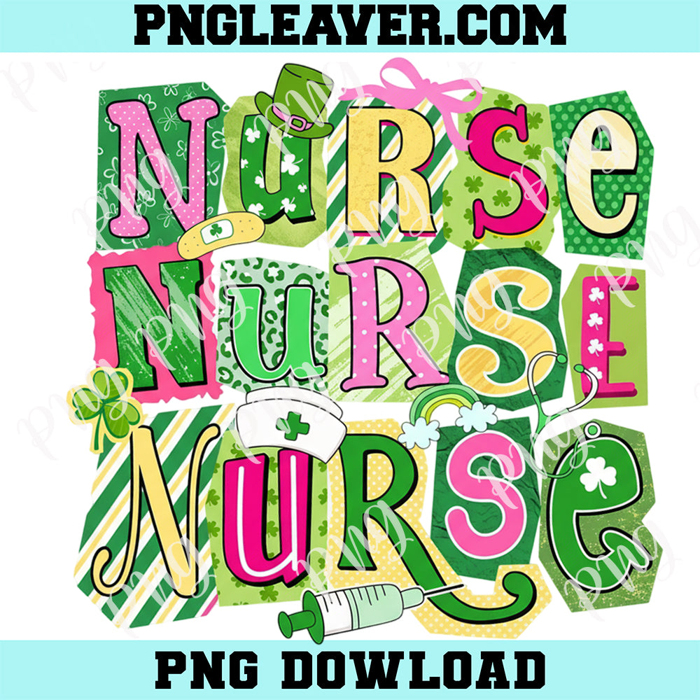 St Patricks Day Nurse Coquette Png, Lucky Nurse Png, St Patrick’s Day Bow Png