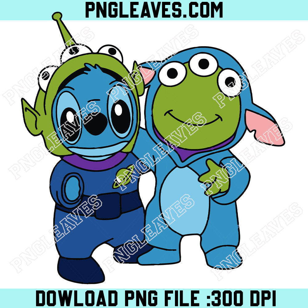 Stitch And Little Green Aliens SVG PNG, Stitch And Toy Story SVG, Stitch Green Alien SVG