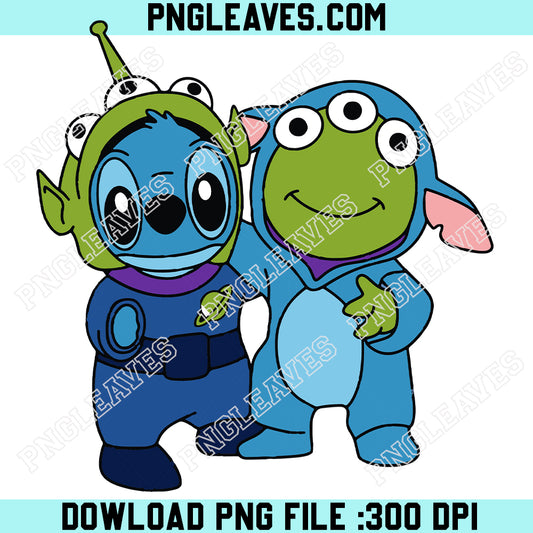 Stitch And Little Green Aliens SVG PNG, Stitch And Toy Story SVG, Stitch Green Alien SVG