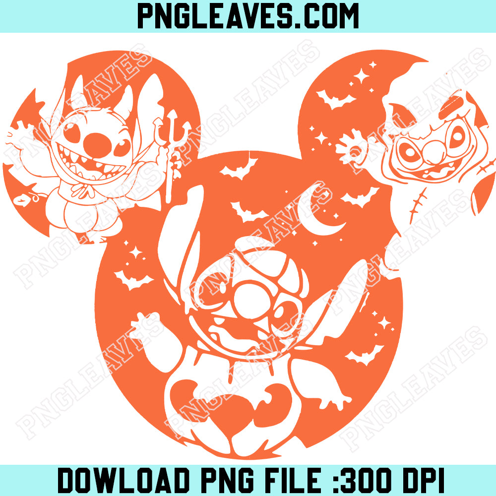 Stitch Halloween Pumpkin Mouse SVG, Mouse Head SVG, Stitch Mouse Halloween SVG