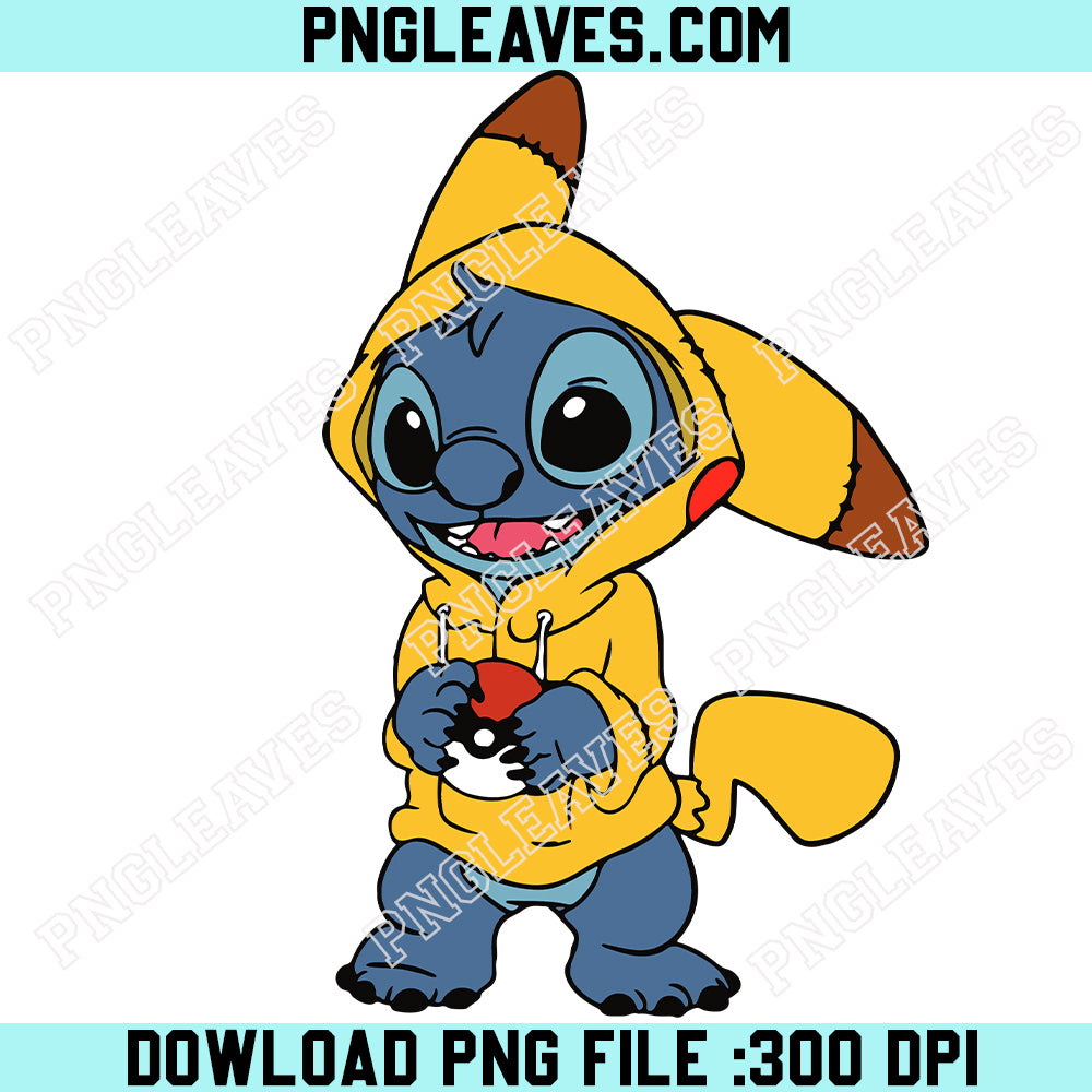 Stitch Pikachu SVG, Stitch Ball Pokemon SVG, Stitch Suit Pikachu SVG