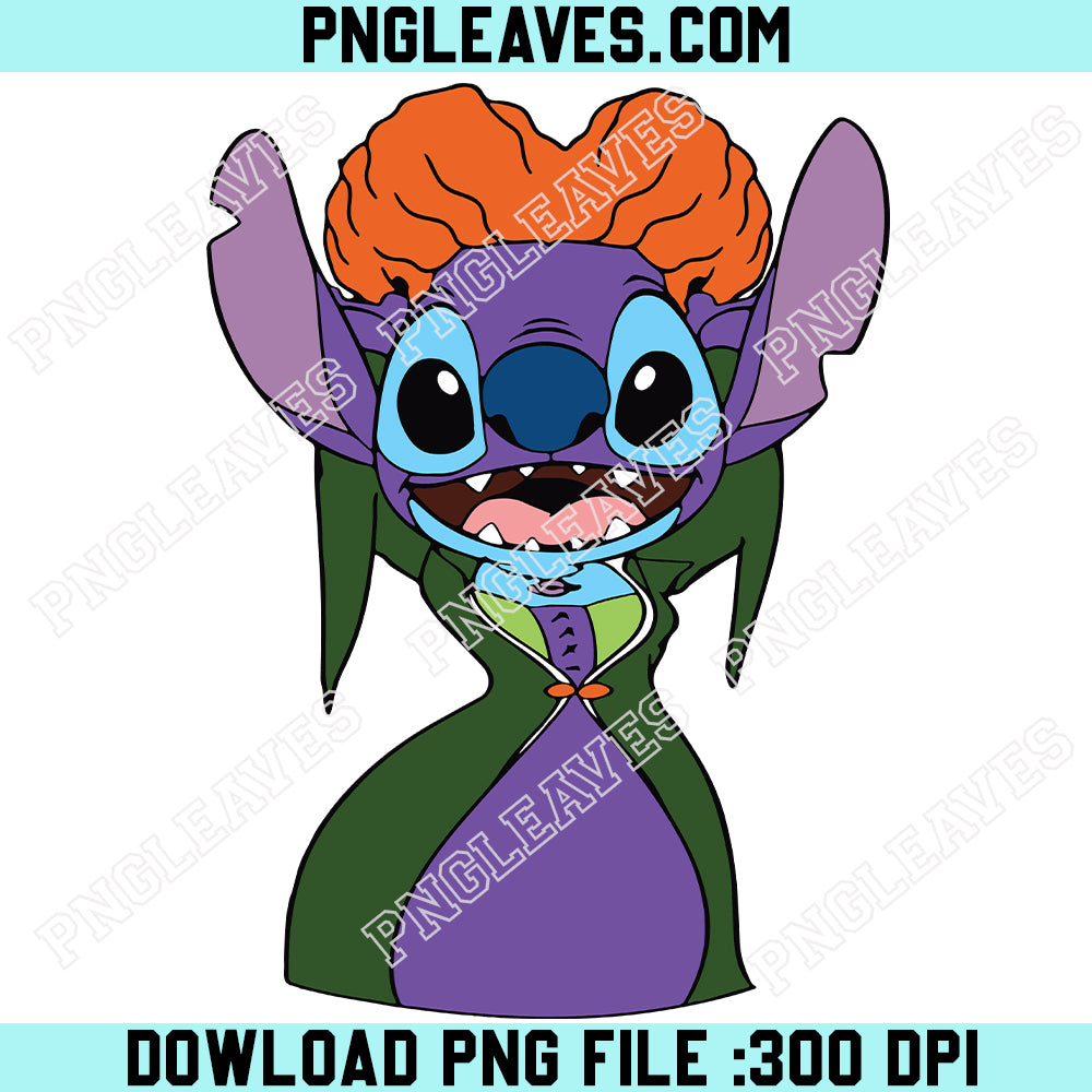 Stitch Winifred Sanderson SVG PNG, Cute Blue Character SVG PNG, Lilo Winifred Sanderson SVG