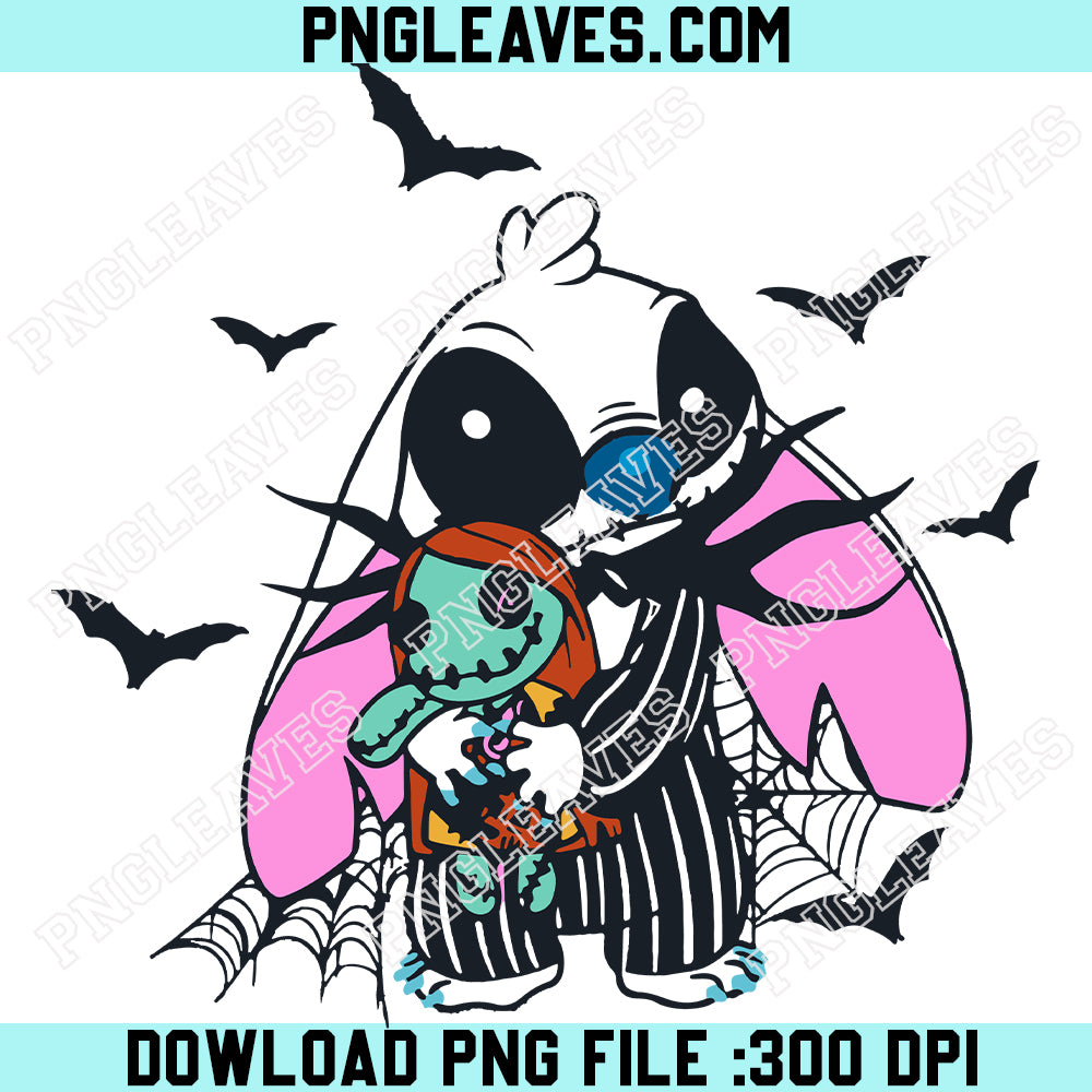 Stitch X Jack And Sally Halloween SVG PNG, Stitch X Jack SVG PNG, Jack And Sally SVG