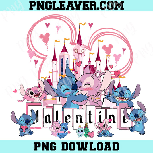 Stitch is My Valentine Mouse Png, Stitch Valentine Mouse Png, Angel Valentine Png Cute and Fluffy Png