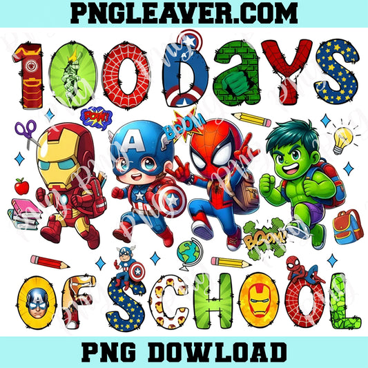 Superhero Cartoon Characters 100 Days Of School Png, Super School Png