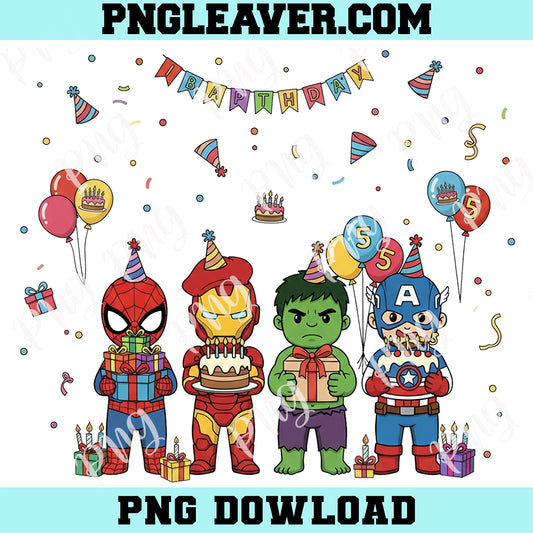 Superhero Birtday Cute PNG, Spider Cartoon Romantic Hero Birtday Png