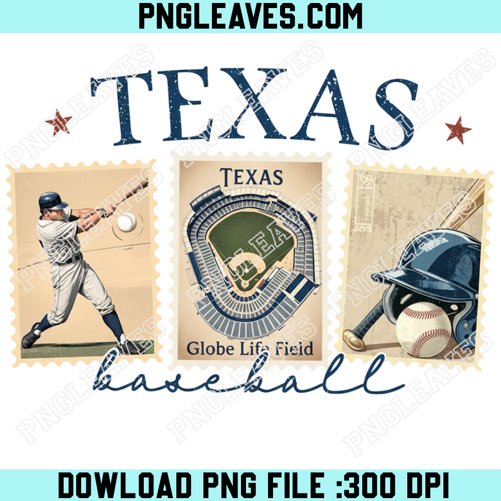 Texas Baseball Stamps Png, Rangers Baseball Season Png, Vintage Baseball Mama Png