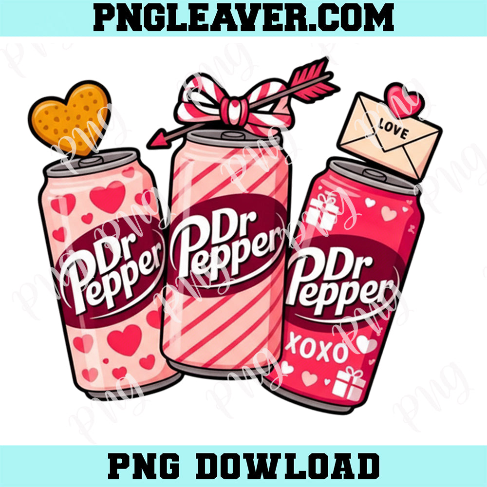 Valentine Dr Pepper Soda PNG, Retro Soda Can Valentine Design Png