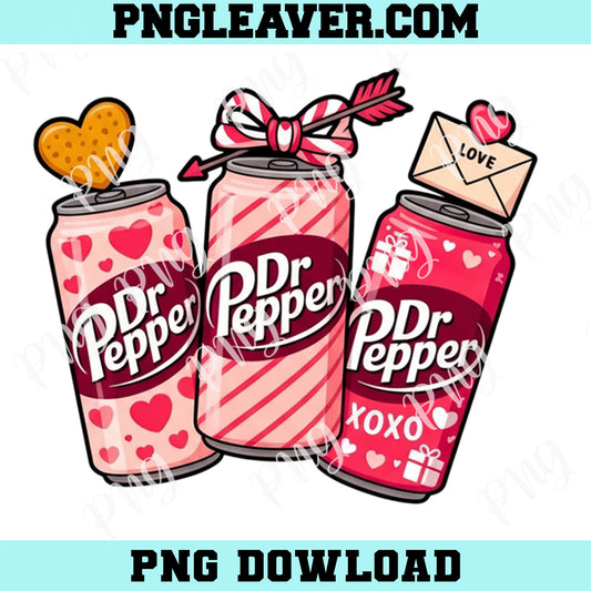 Valentine Dr Pepper Soda PNG, Retro Soda Can Valentine Design Png