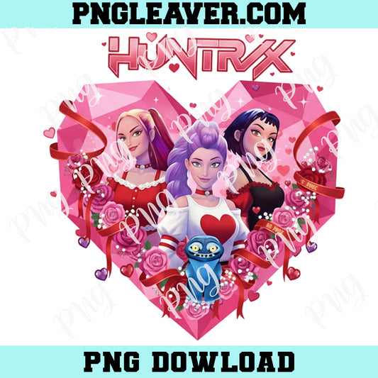 Valentine Edition Kpop Huntrix PNG, Valentine Saja Girls PNG, Demon Hunter PNG