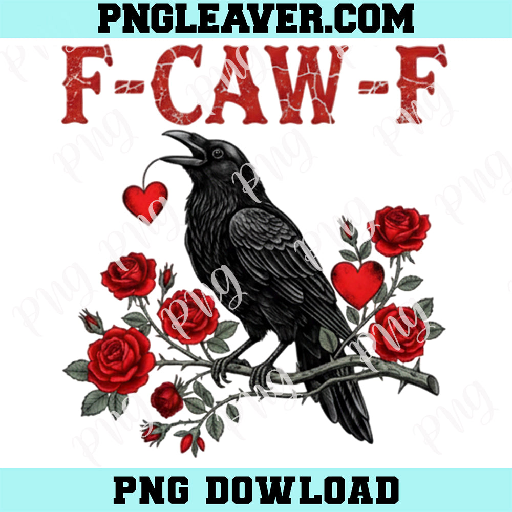 Valentine F-Caw-F Retro Raven Anti Png, Trendy F-Caw-F Crow Png, Gothic Dark Romance Png