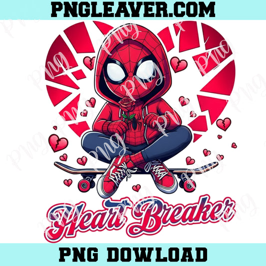 Valentine Spider Cartoon Shirt Png, Valentine Heart Breaker Cartoon Png, Happy Valentine’s Day Cartoon Pn