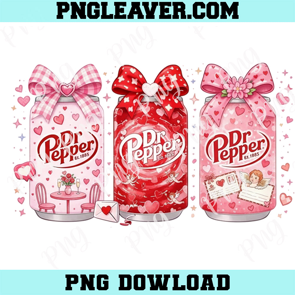 Retro Soda Can Png, Cute Valentine Day Png, Coqutte Bow Valentine Soda Can Design Png