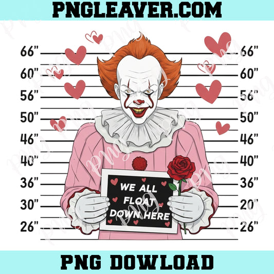 Pennywise Valentine's Png, Valentine Horror Character Png, Be Mine Pennywise Png