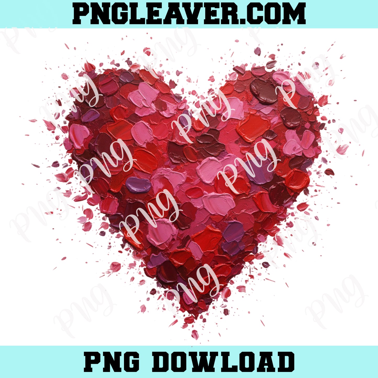 Valentines Day Heart  Brushstroke PNG, Valentines Day Png, Coquette Valentine Png