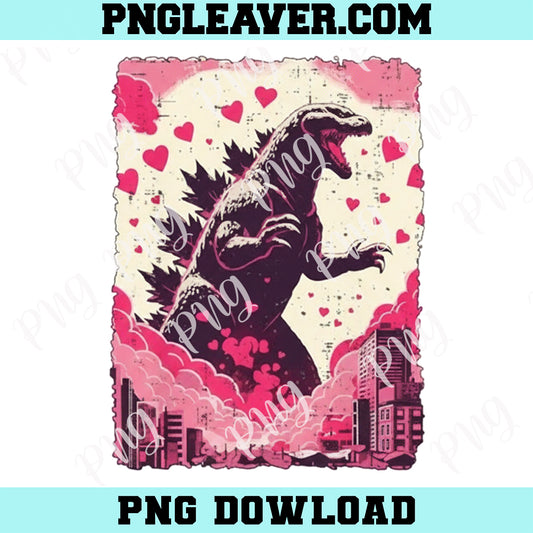 Godzilla Valentines Day Png, Valentine Japanese Monster Funny Png, Godzilla Png