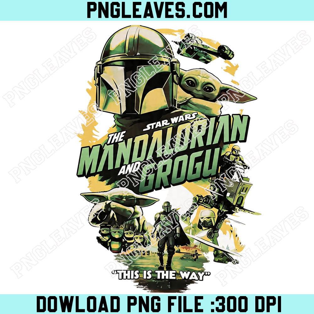 Vintage Star Wars The Mandalorian Png, Grogu Bounty Hunter Png, 90s Style Star Wars Png