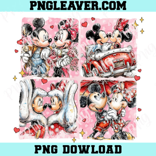 Valentine Mouse Friends Png, Happy Valentine's Day Png, Valentines Family Trip Png, Magical Heart Valentines Png