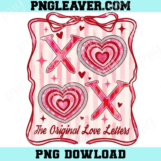 Xoxo The Original Love Letters PNG, Christian Valentines PNG, Coquette Valentine Brushstroke Png