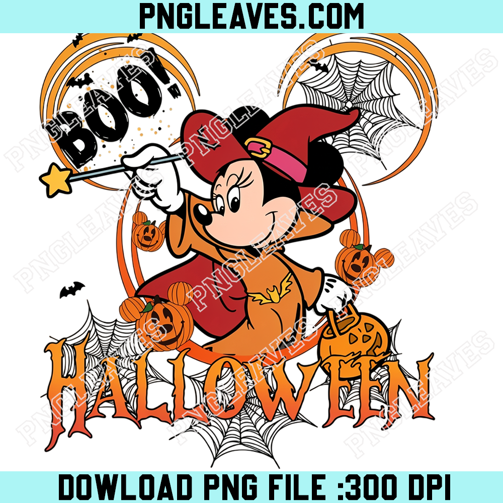 Minnie Mouse Witch Halloween PNG, Disney Pumpkin Magic Spooky Night Design