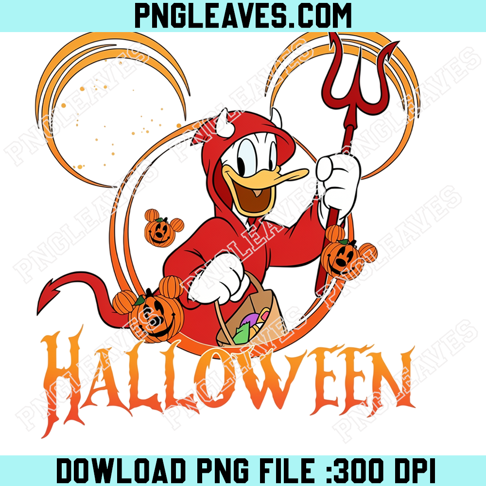 Donald Duck Devil Halloween PNG, Disney Red Demon Costume Trick or Treat Design