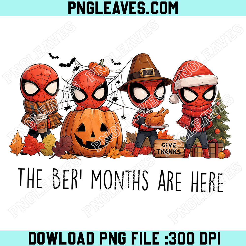 Spider Man Holiday Seasons PNG, Marvel Halloween Thanksgiving Christmas Pumpkin Design