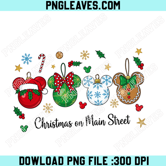Christmas On Main Street Ornaments PNG, Magical Holiday Mouse Ears PNG