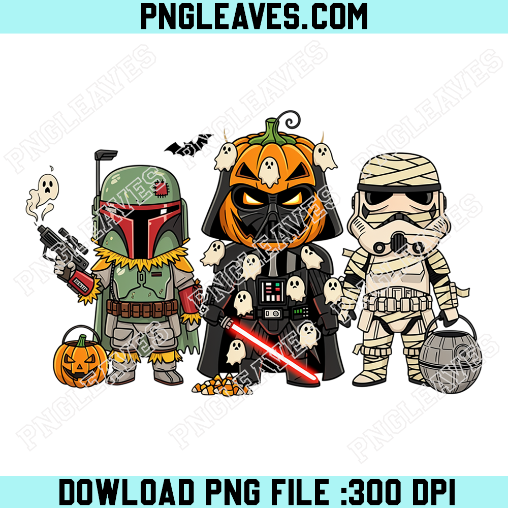 Galactic Halloween Costume Squad PNG, Pumpkin Space Villains Trick Or Treat PNG