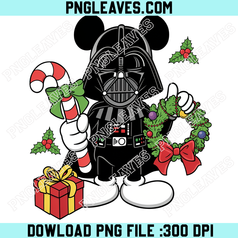 Mickey Darth Vader Christmas Stormtroopers PNG, Cute Galactic Holiday Lightsaber Winter Design