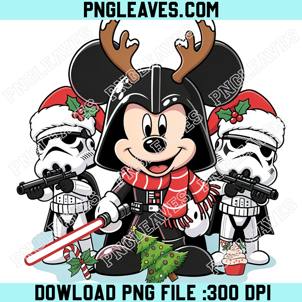 Star Wars Christmas Character Gathering PNG, Baby Yoda Darth Vader Chewbacca Festive Group Art