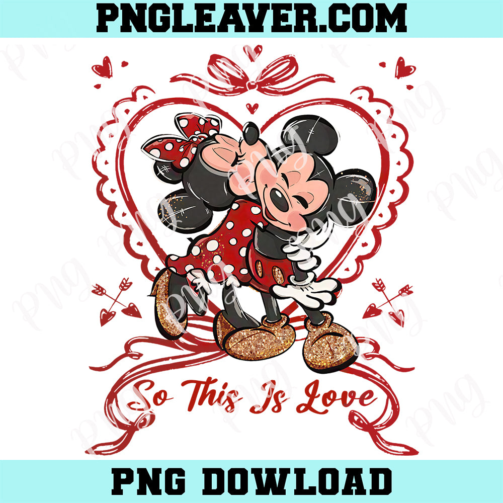 Coquette Bow Disney Mickey Minnie Love Kiss Png, Disney Couple Disneyland Png